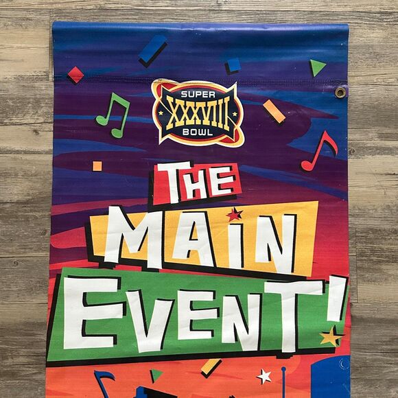 Vintage NFL Superbowl XXXVIII 38 Cadillac Event Promo Banner - Picture 2 of 3